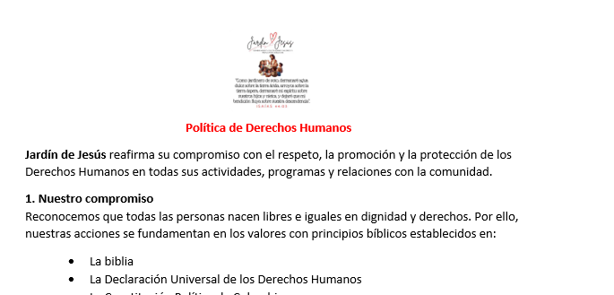 Política de derechos humanos - Vista previa